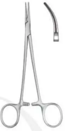 Затискач атравматичний ДеБейкі-Москіт, зігнутий, 160 мм RAJ IMPEX 12-052